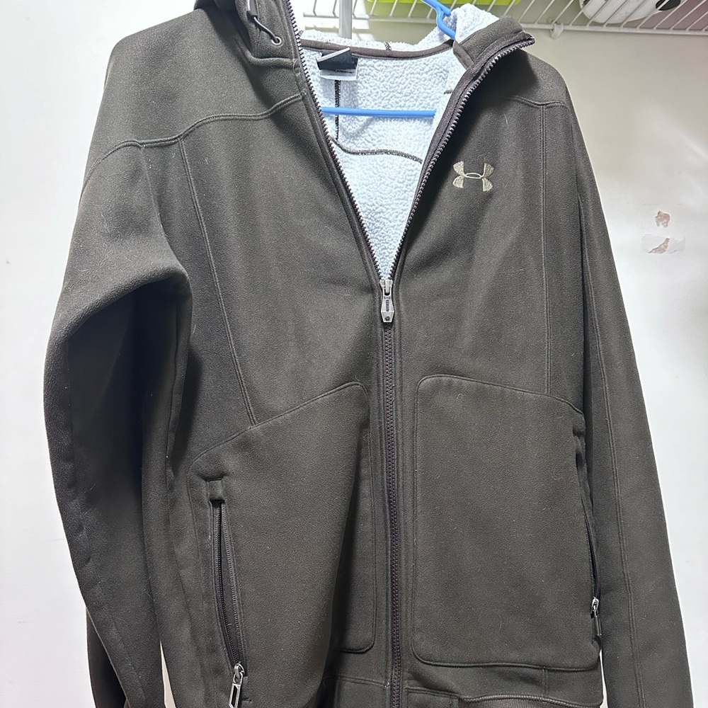 Chocolate brown hooded zipper sweatshirt